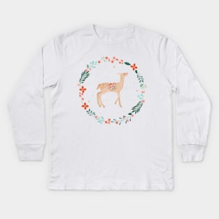 Winter Wreath Kids Long Sleeve T-Shirt